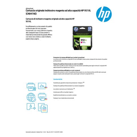 Cartuccia inkjet 951XL HP magenta  CN047AE